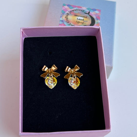 Mermaid Land Official Earrings Aurora Bow & Heart Earrings