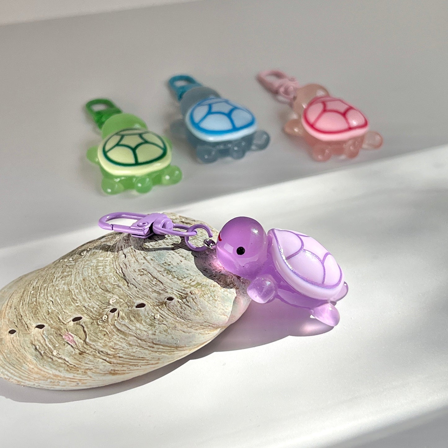 Mermaid Land Official Purple Glow Turtle Keychain