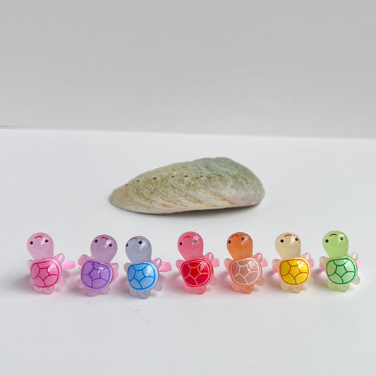Mermaid Land Official 2 Random Turtle Rings Glow Turtle Kids Ring