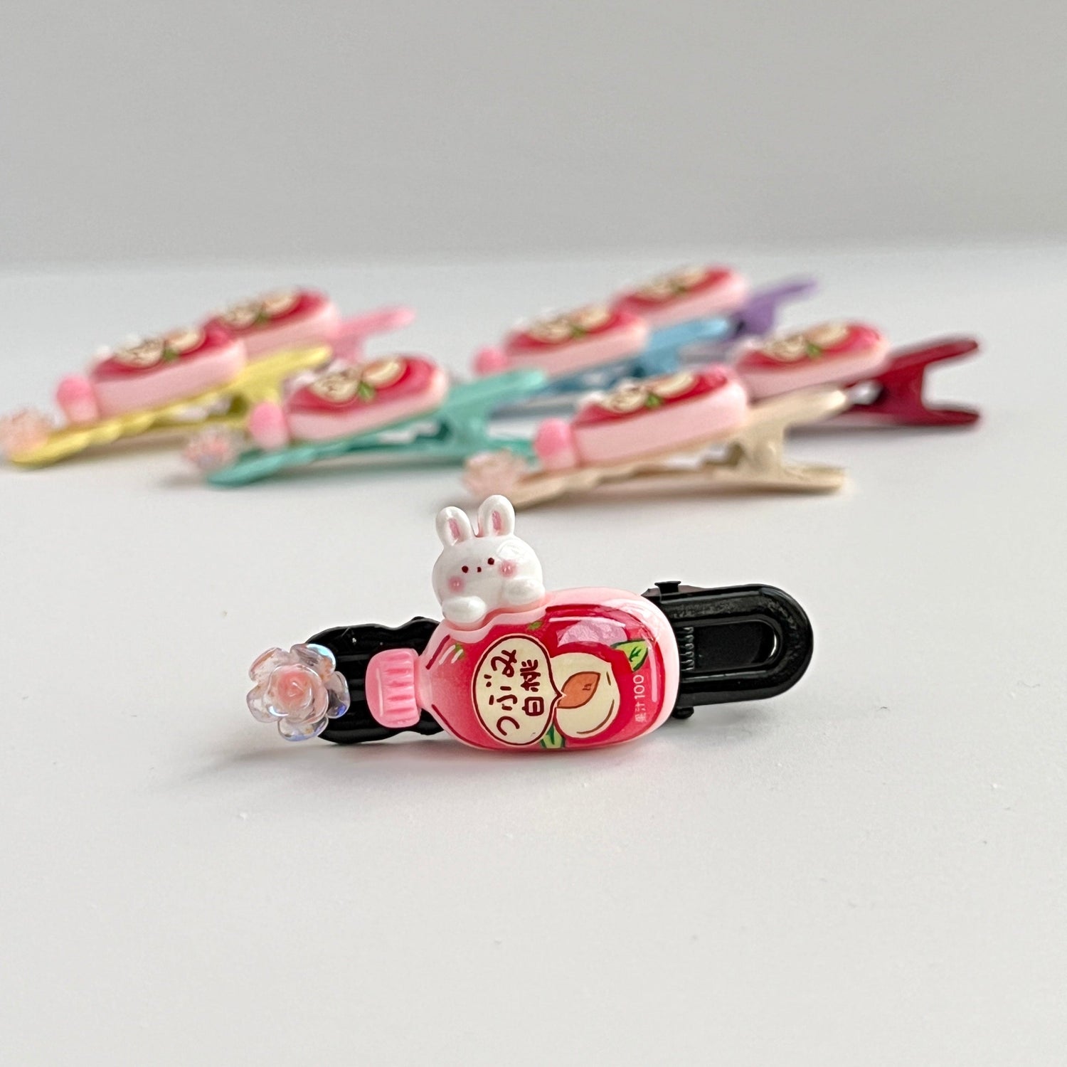 Mermaid Land Official Barrette Black Kawaii Bunny Soda Clip