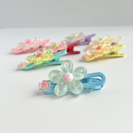 Mermaid Land Official Barrette Blue Daisy Bloom Hai Clip