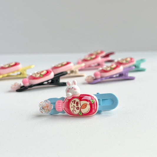 Mermaid Land Official Barrette Blue Kawaii Bunny Soda Clip