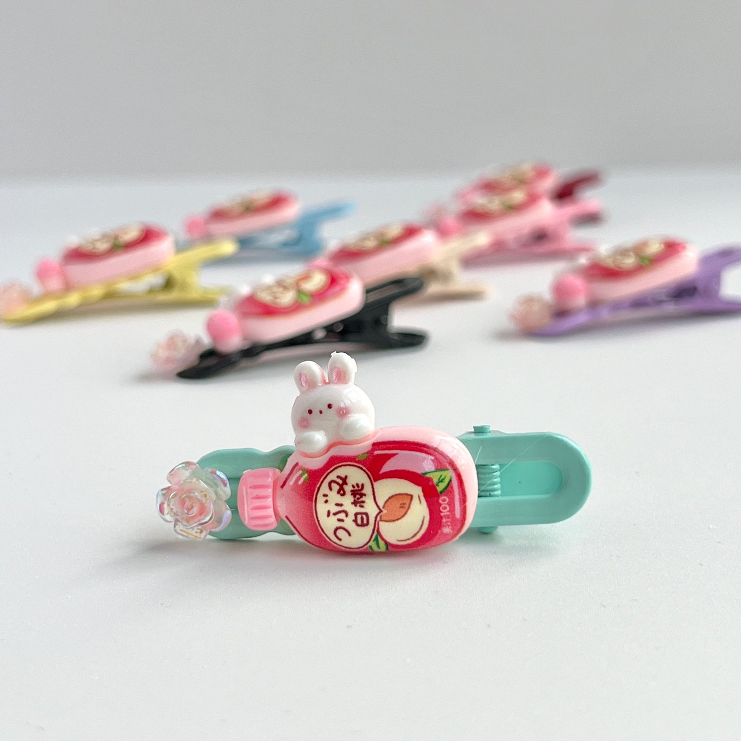 Mermaid Land Official Barrette Green Kawaii Bunny Soda Clip