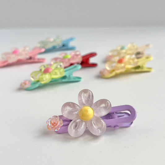Mermaid Land Official Barrette Purple Daisy Bloom Hai Clip