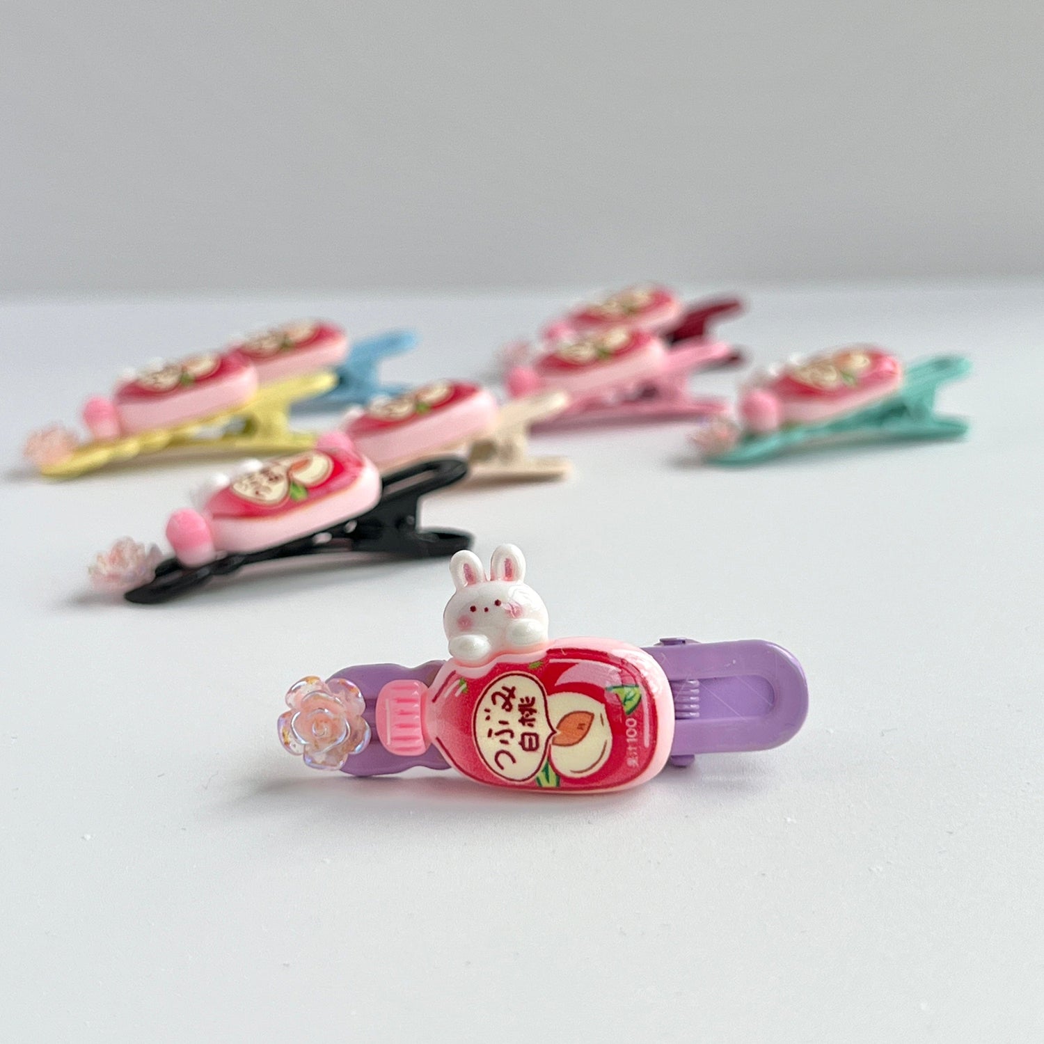 Mermaid Land Official Barrette Purple Kawaii Bunny Soda Clip