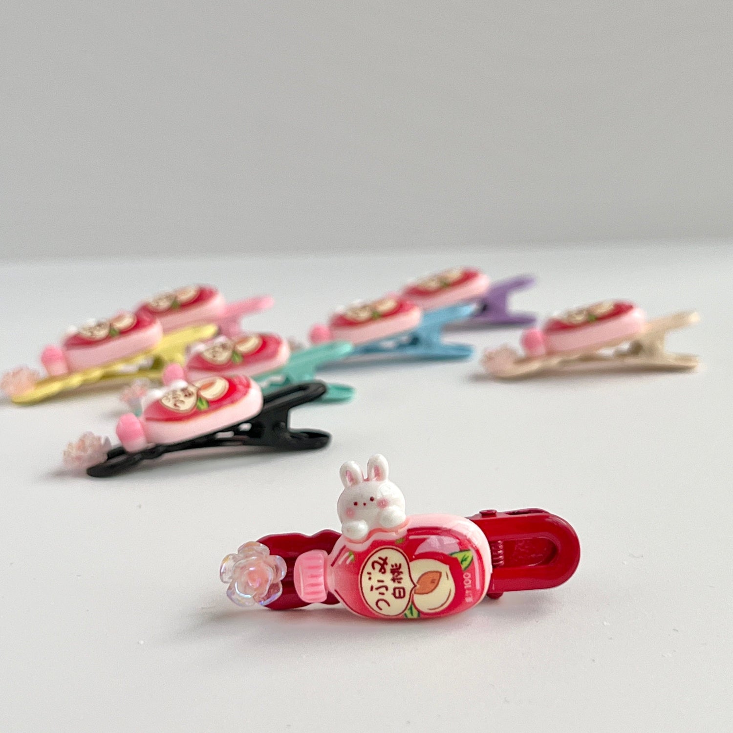Mermaid Land Official Barrette Red Kawaii Bunny Soda Clip