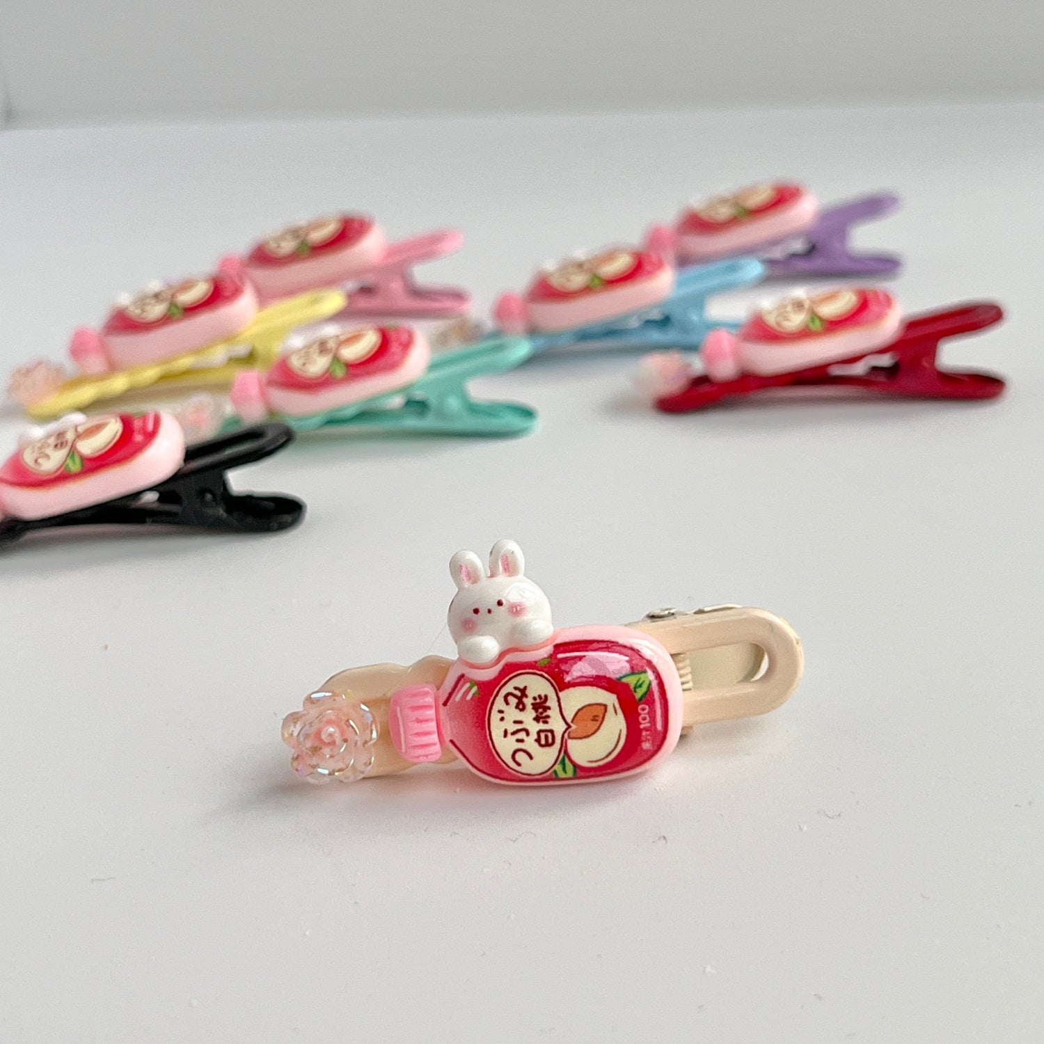 Mermaid Land Official Barrette White Kawaii Bunny Soda Clip