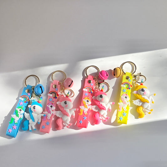 Mermaid Land Official Bundle Set 4 Colour - 1 Colour Each Flying Unicorn Keychain