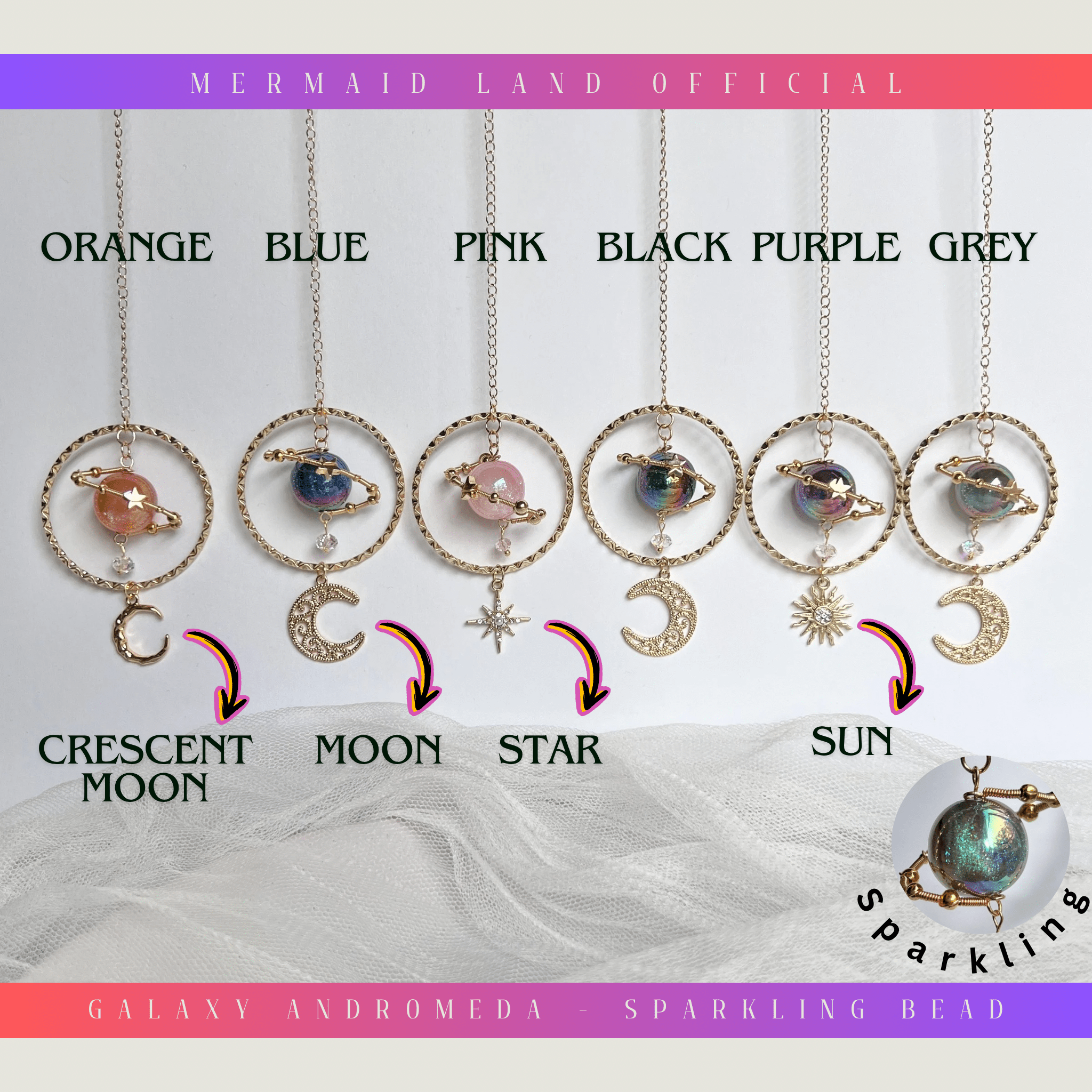 Galaxy Andromeda - Sparkling Bead Car Hanging | Celestial Decor & Sun ...