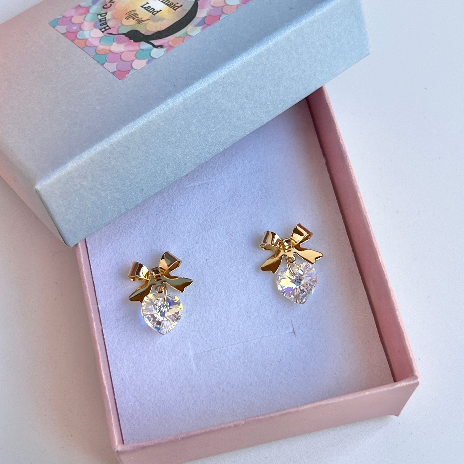 Mermaid Land Official Earrings Aurora Bow & Heart Earrings