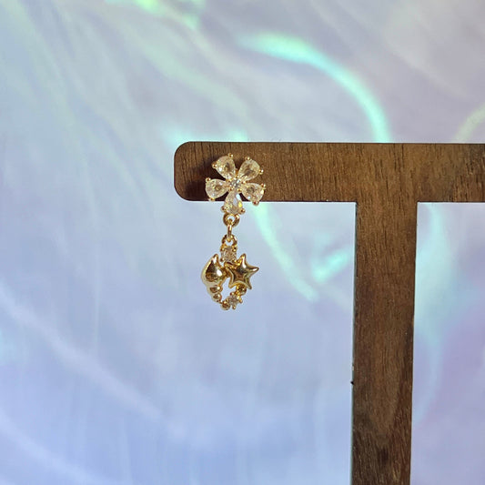 Mermaid Land Official Earrings Ocean Blossom Star Earrings