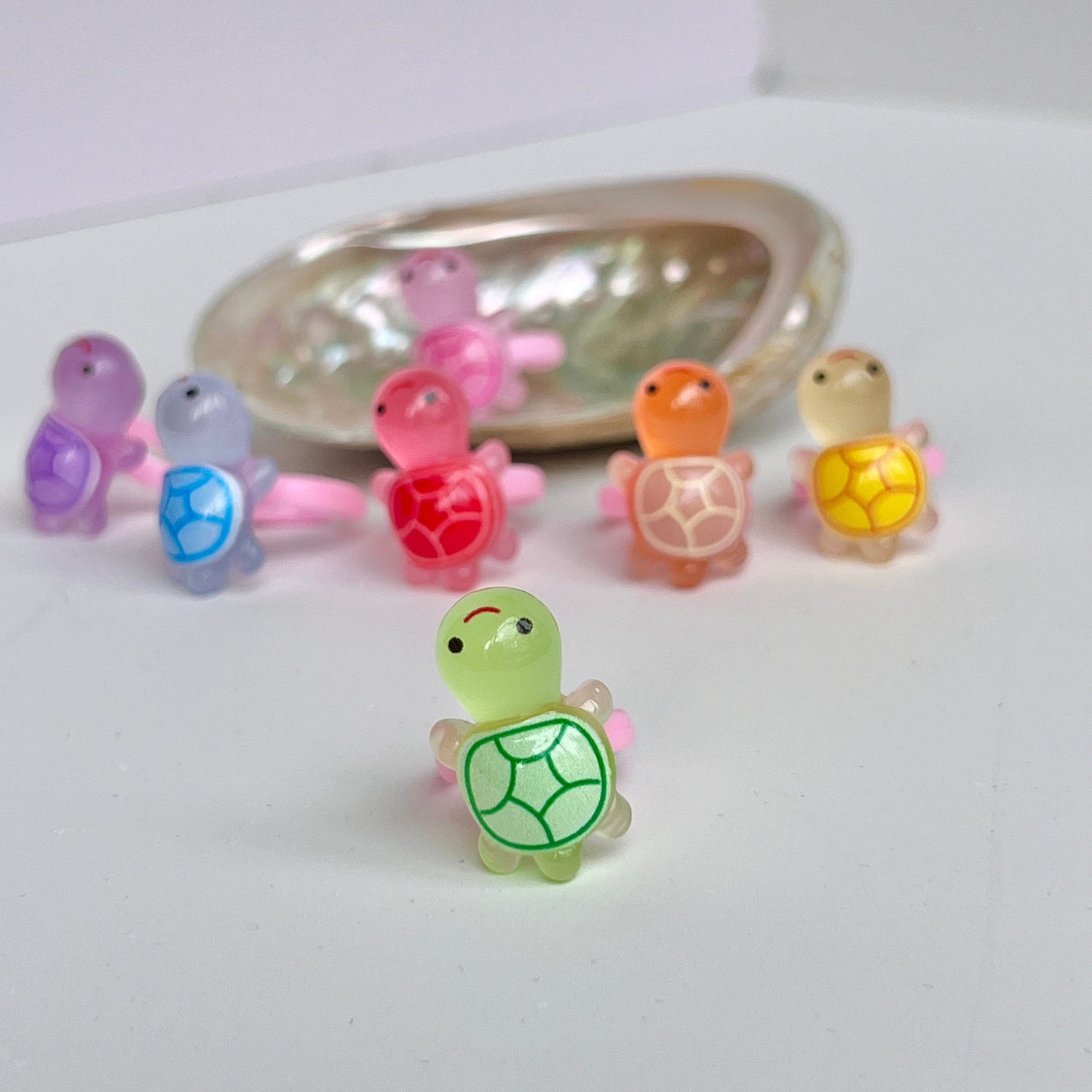 Mermaid Land Official Green Glow Turtle Kids Ring