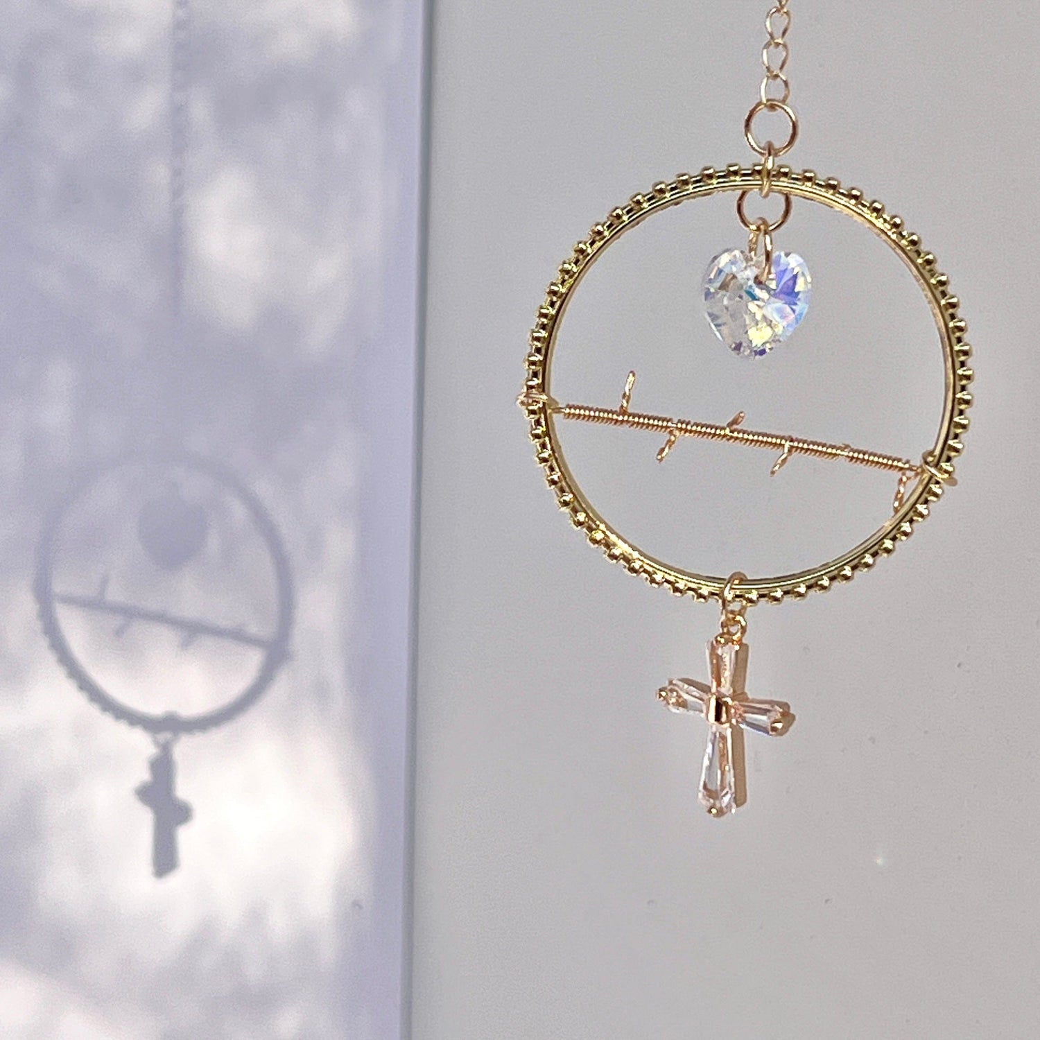 Mermaid Land Official Heart & Cross Car Hanging