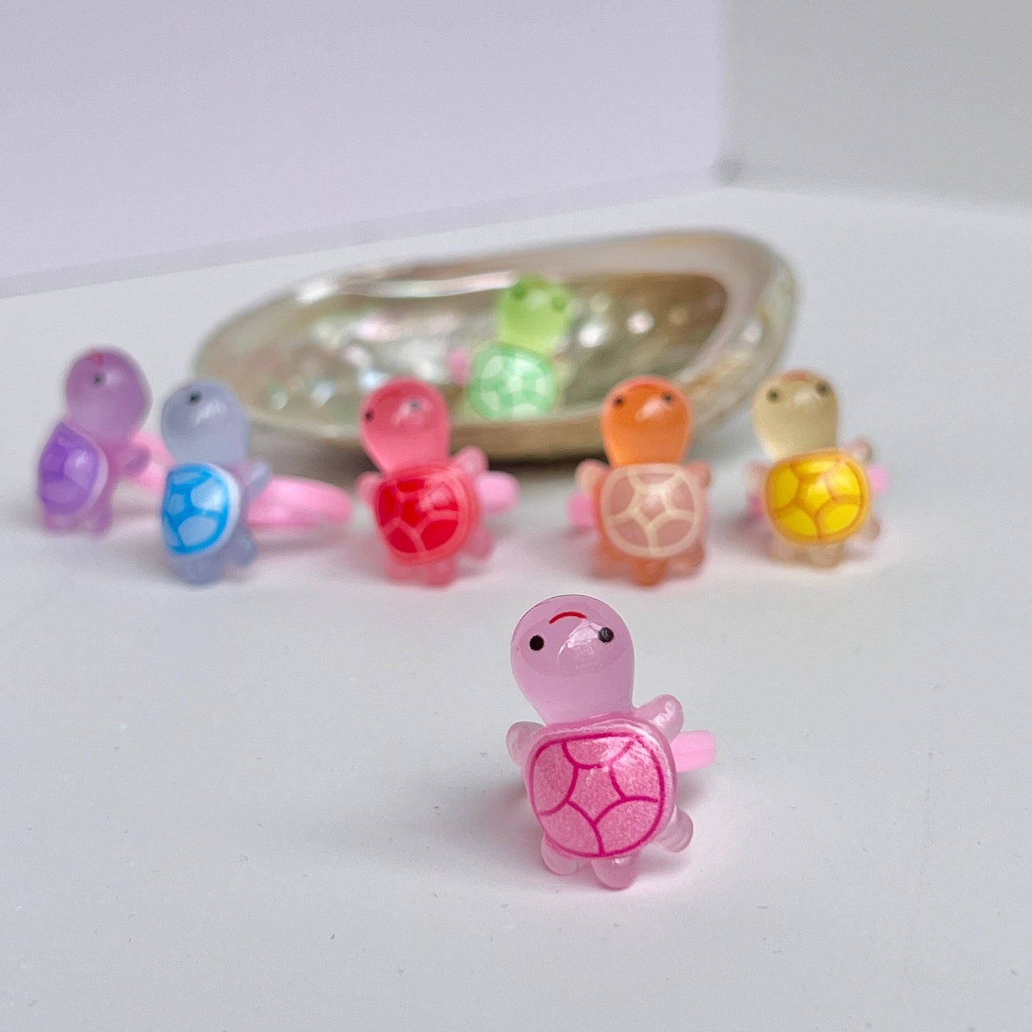 Mermaid Land Official Pink Glow Turtle Kids Ring