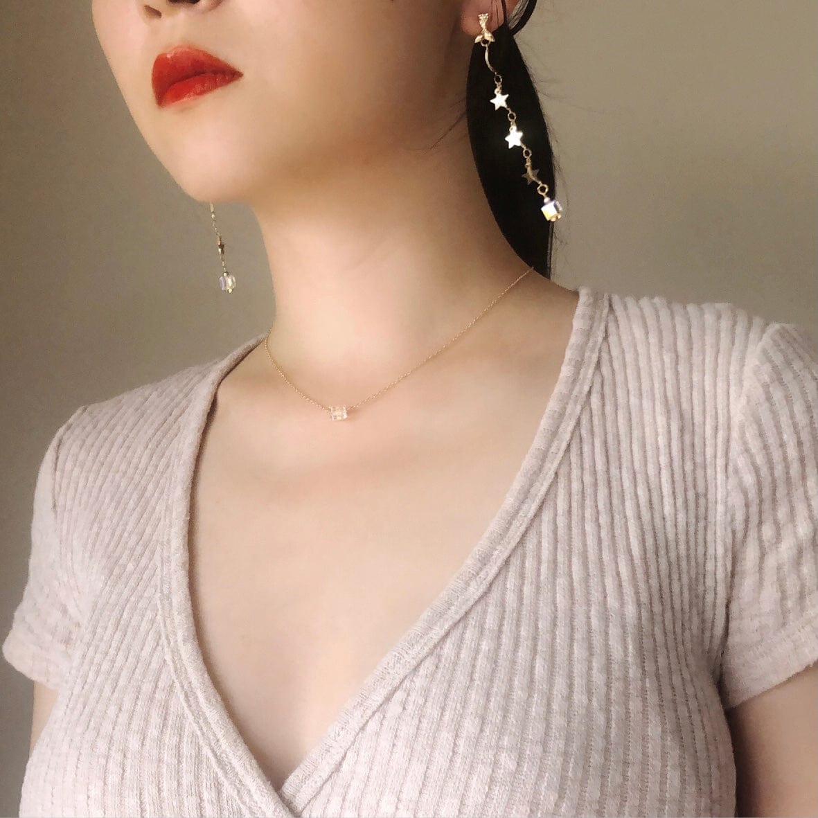 Mermaidland.offical Earrings Mermaid Tail Star With Crystal