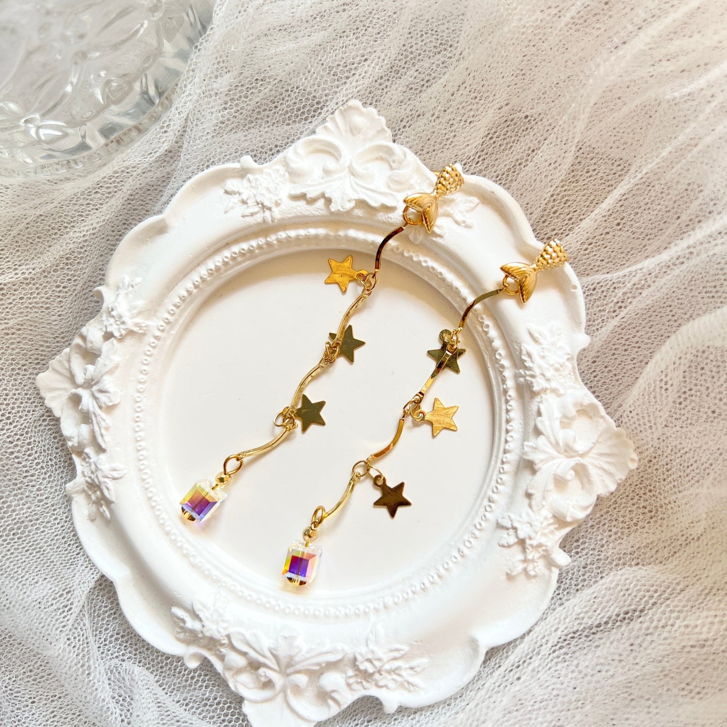 Mermaidland.offical Earrings Mermaid Tail Star With Crystal