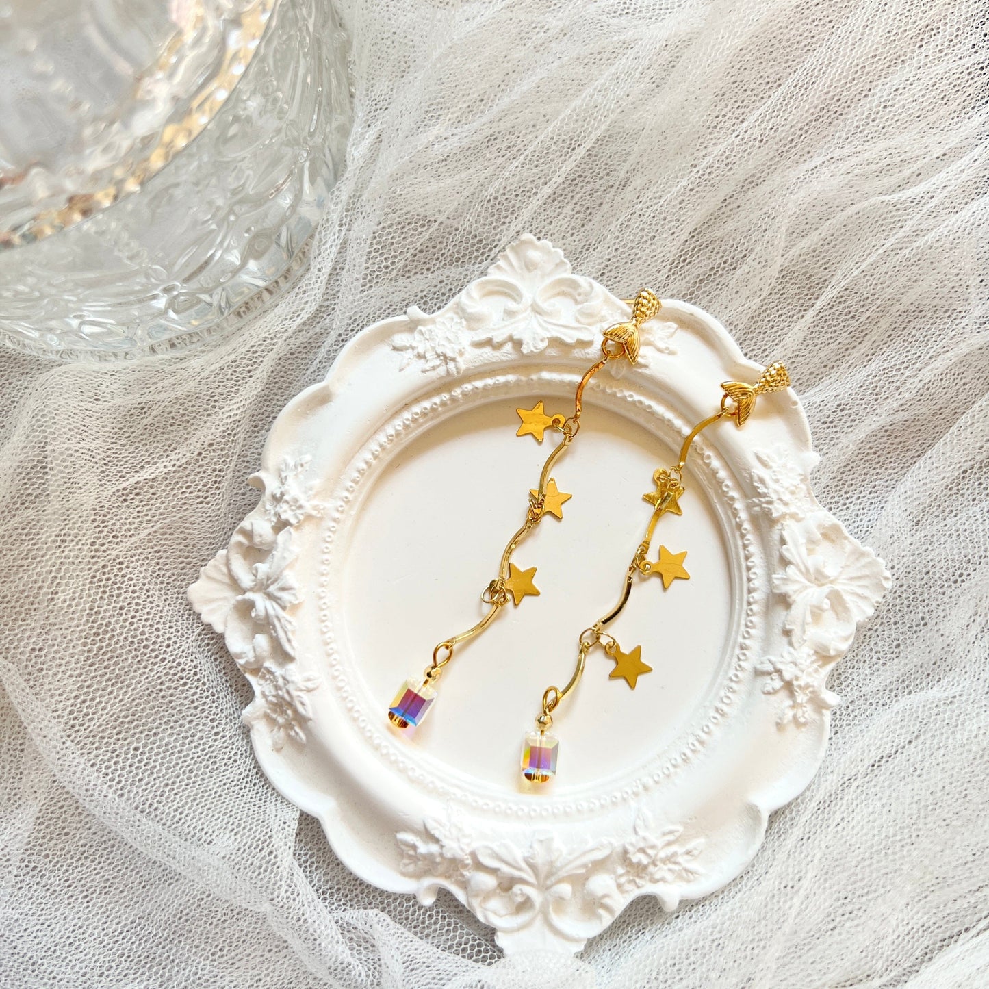 Mermaidland.offical Earrings Mermaid Tail Star With Crystal