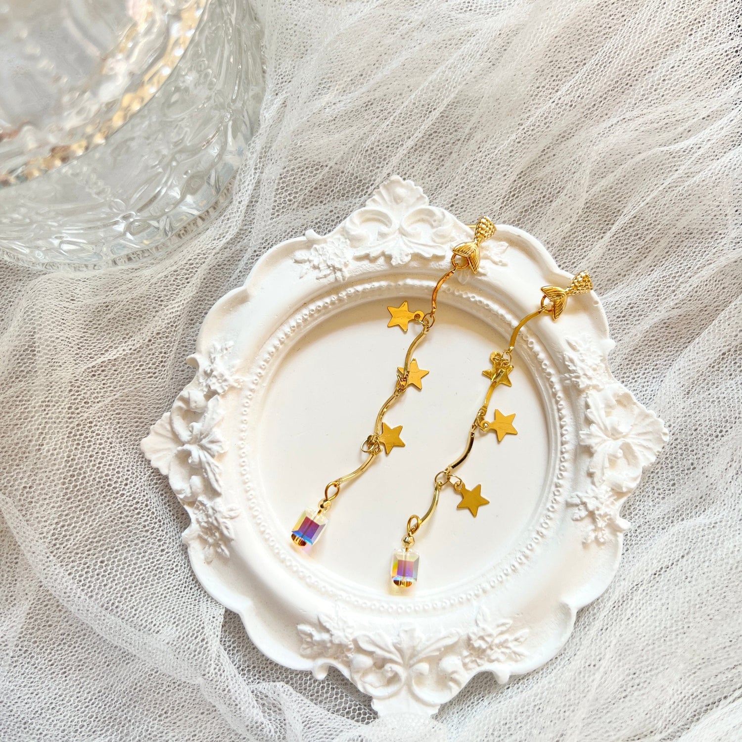 Mermaidland.offical Earrings Mermaid Tail Star With Crystal