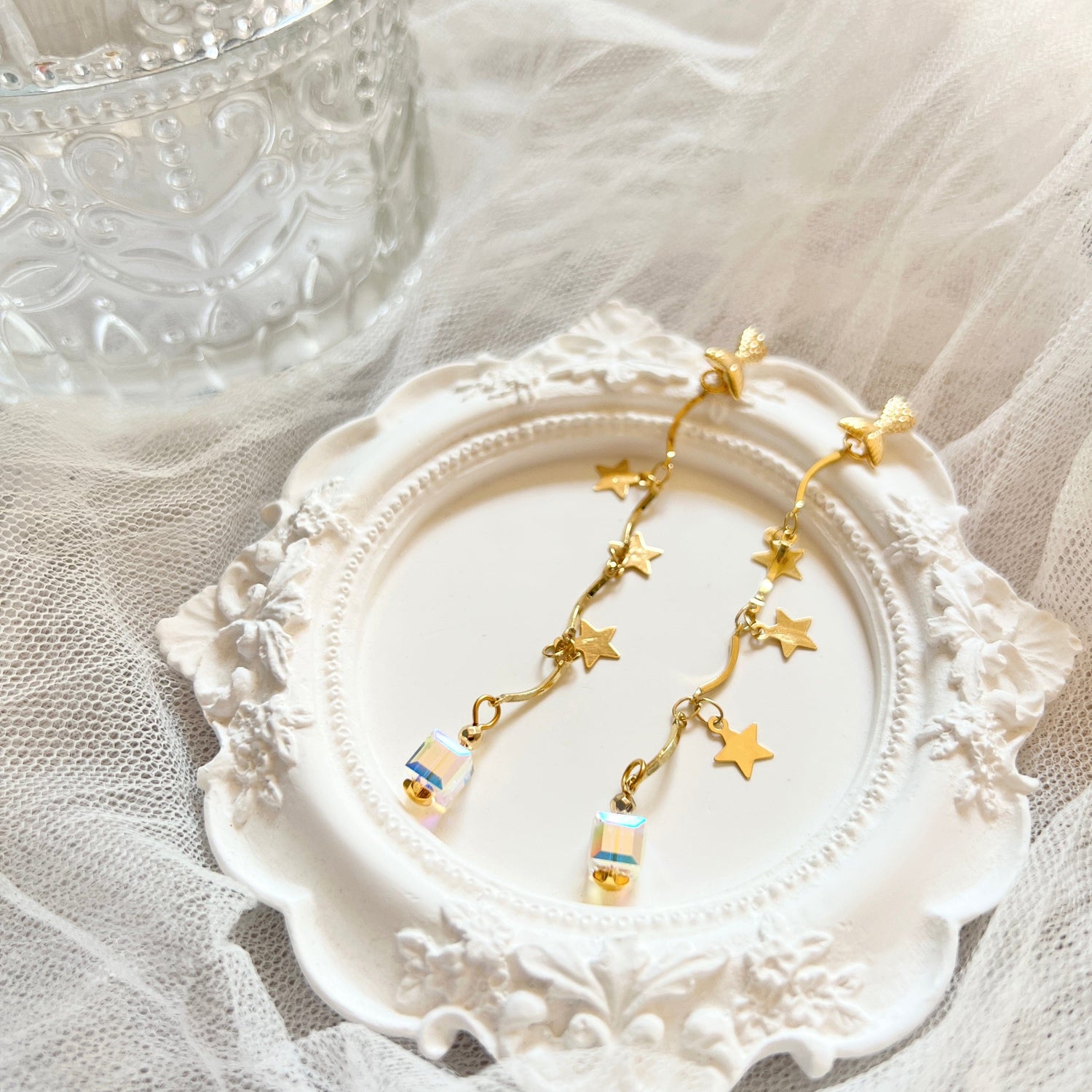 Mermaidland.offical Earrings Mermaid Tail Star With Crystal