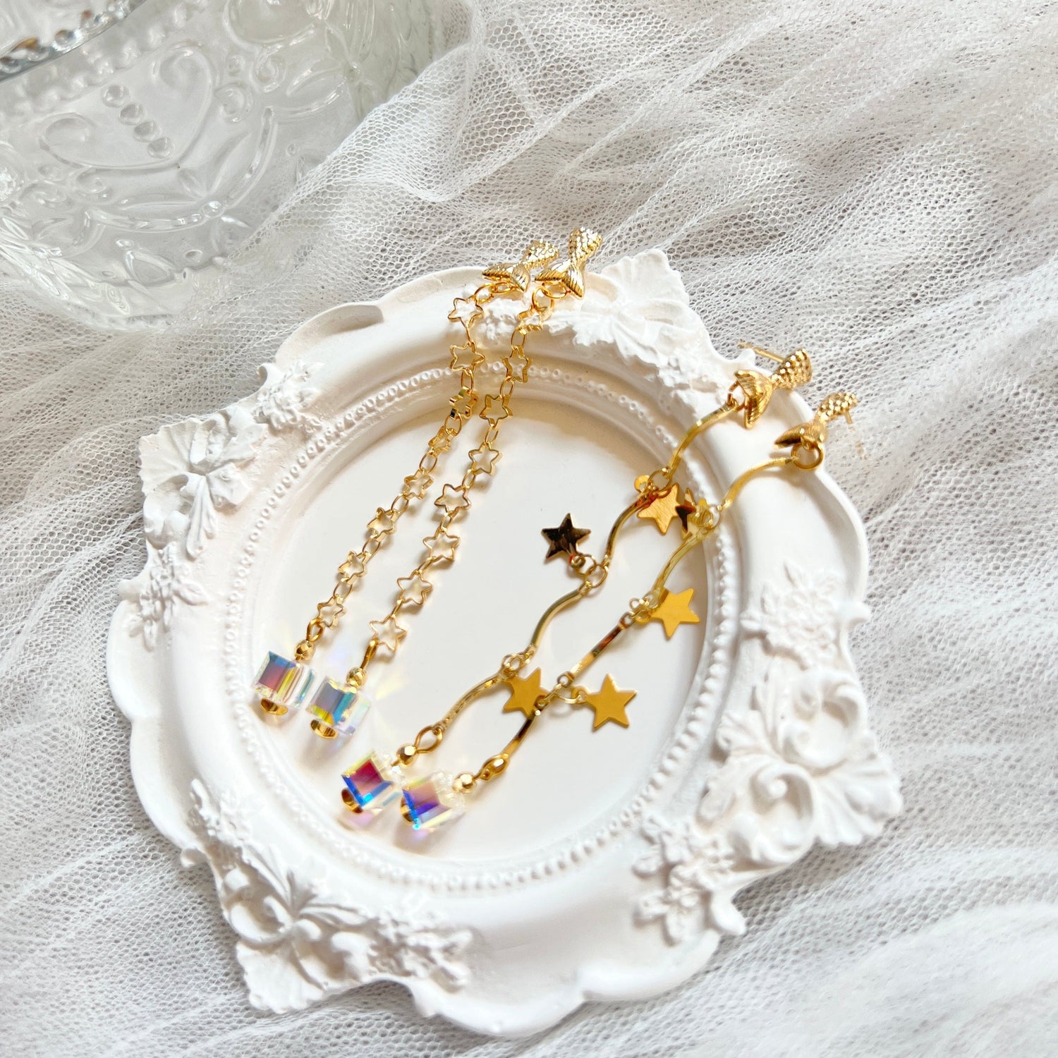 Mermaidland.offical Earrings Mermaid Tail Star With Crystal