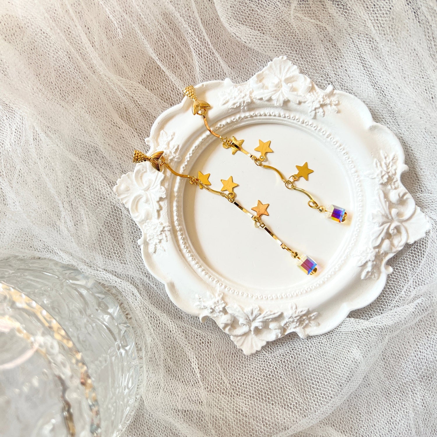 Mermaidland.offical Earrings Mermaid Tail Star With Crystal