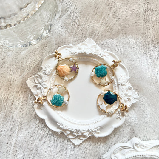 Mermaidland.offical Earrings Twin Shell And Starfish