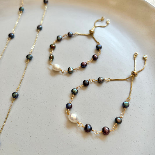 Mermaidland.offical Might night black pearl bracelet